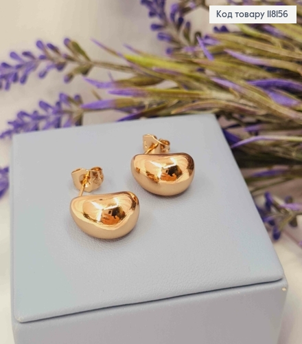 Сережки гвіздки вигнута Краплинка, 1,6см, XUPING 18K 118156 фото 2