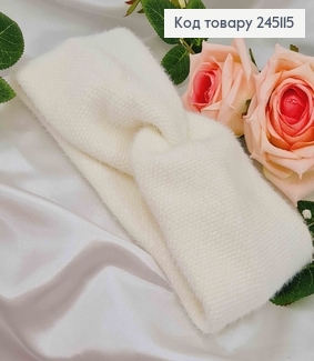 Повязка чалма, "Пушистик", качественная, мягкая, цвета АИВОРИ, диаметр 50см,ширина11см, Украина. 275013 фото