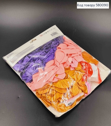 Набор шариков латексных, 180шт. В розовых тонах, с клейкой лентой и лентой-держателем (5м) 580090 фото 2