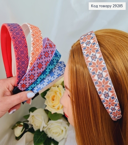 Обруч платик в ткане, украинский мотив, в асорт., изготовитель Украина (ручная работа) 292115 фото 1