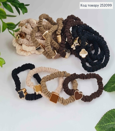 Резинка жатка, 6,5см, з різними бусинками кольори в асорт. 252099 фото 1