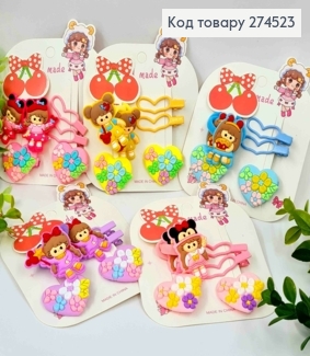 Набір дитячій: заколка Стріла (4шт), Резинка (2шт), Яскраві кольори в асорт 274523 фото