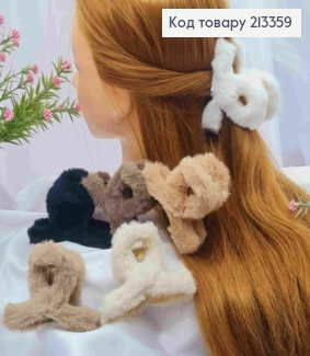 Краб пластик, "Пушок" петелька, розмір 8,5см, Пастельні кольори в асортименті 213359 фото