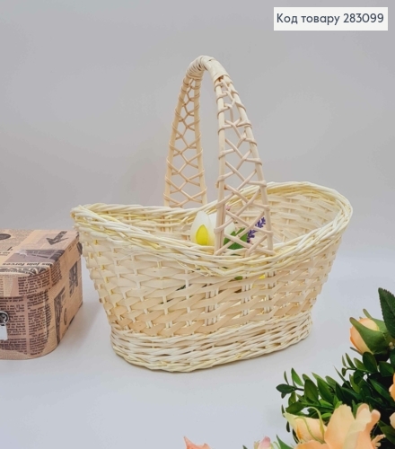 Корзина плетеная ВЫБЕЛЕНАЯ КОБРА, Лодочка, 29*19*11см, +ручка 14см, УКРАИНА 283099 фото 1