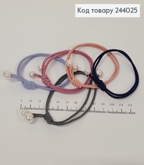 Резинка подвійна з двома перлинками  в асорт.10 шт / уп ціна за уп. 244025 фото