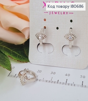 Сережки родовані кільця Око з камінцем, 1*0,8см, Xuping 180686 фото