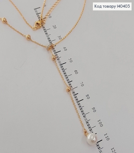 Підвіска 35+5см з перлинкою медичне золото Xuping 140403 фото 2