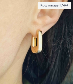 Серьги Квадратные, ширина 5мм, длина 1,8см, XUPING 18K 117444 фото