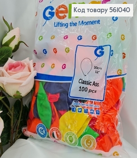 Воздушный шар латекный 12' GemarРАЗНОЦВЕТНЫЕ "НЕОНОВЫЕ" (30 см), 100 шт 561040 фото