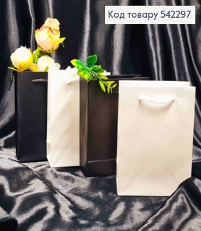 Пакет бумажный Однотонный, 16*12*6см, Черный/ Белый цвета в ассортименте. 542297 фото