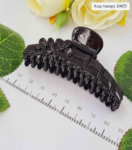 Краб пластик, глянцевый с цветочками и зубчиками, 7,5см. 214153 фото 1