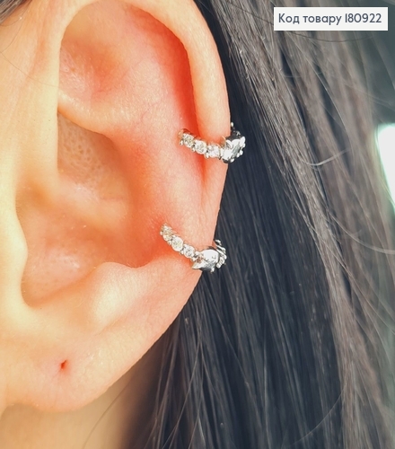 Серьги родированые на хрящ (каффы) Котик  Xuping  180922 фото 1