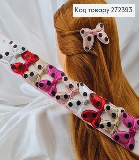 Заколка детская стрела Бантик в горошек, 10шт/уп 272393 фото