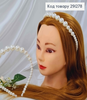 Обруч метал, з перлинок різного розміру 291278 фото