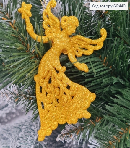 Новогодняя фигура Блеск Фея со звездой ЗОЛОТО-НЕОН, 12,5*9см, Украина 612440 фото 1