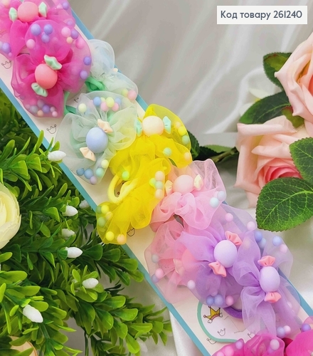 Набор детских резинок, фатиновые цветочки с шариками с конфетами, 20шт/наб. 261240 фото 1