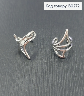 Сережки на хрящ  родіроване медзолото Xuping 180272 фото