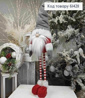 Гном в серо-красном наряде, 90см, ручная работа, Украина. 614211 фото