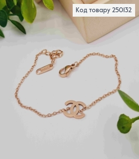 Браслет мідного кольору, з CHANEL, 17,5+4см, сталь Stainless Steel 250132 фото