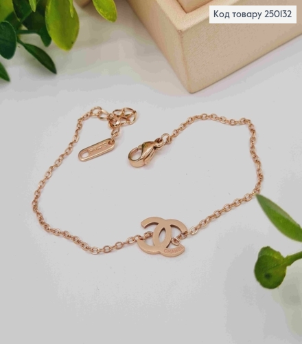 Браслет мідного кольору, з CHANEL, 17,5+4см, сталь Stainless Steel 250132 фото 1