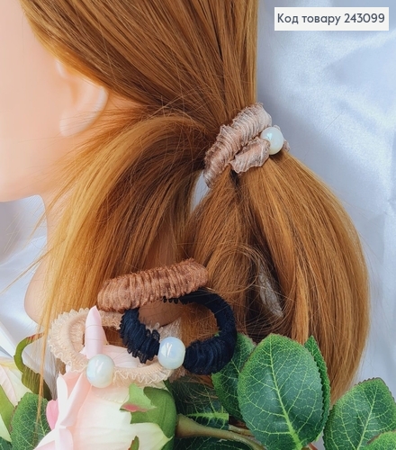 Резинка з перлинкою в асорт., 5см 243099 фото 1