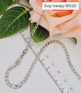 Цепочка родированая панцирное плетение 3мм, длина 60см, Xuping 190221 фото