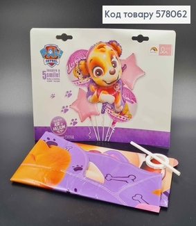 Набор фольгированных шаров "Щенячий патруль Skye", 4шт+1шт(Skye 28") 578062 фото