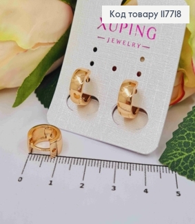 Серьги кольца Классические, ширина 0,6см, диаметр 1,2см, Xuping 18K 117718 фото