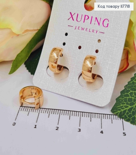 Серьги кольца Классические, ширина 0,6см, диаметр 1,2см, Xuping 18K 117718 фото 1