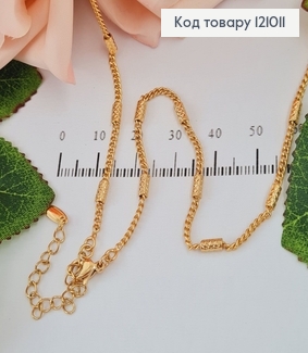 Цепочка панцирное плетение 2мм с цилиндрами, длина 45+5см, Xuping 18K 121011 фото