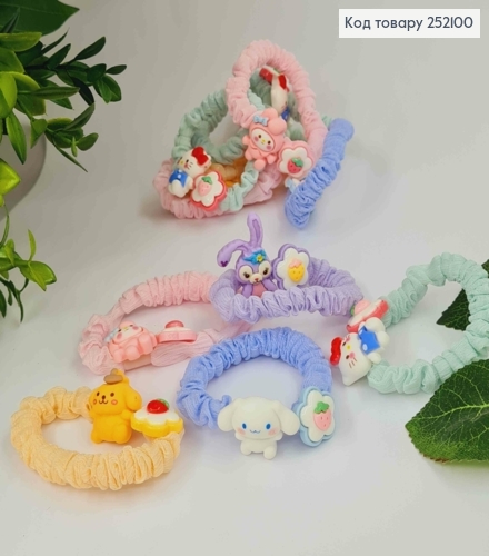 Резинка детская, жатка фатиновая, цвета в ассорт. с тучками и кроликами 252100 фото 1