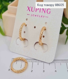 Серьги кольца Винтовые, диаметр 1,5см, Xuping 18К 118605 фото