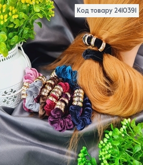 Резинка велюр з кільцями 6см  в асорт. 2410391 фото