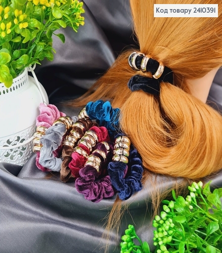 Резинка велюр  с кольцами 6см, в асорт. 2410391 фото 1