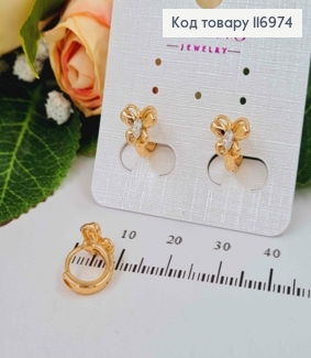 Серьги кольца 1см, с Бабочкой с камешком, Xuping 18K 116974 фото