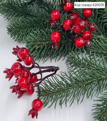 Веточка рябины пластик 7 см 620035 фото 1