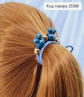 Резинка в горошок, з бусиною зайчиком, кольори в асорт 253118 фото