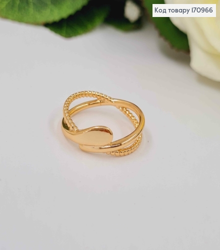 Кольцо переплетеное с пластинкой, Xuping 18К 170966 фото 1