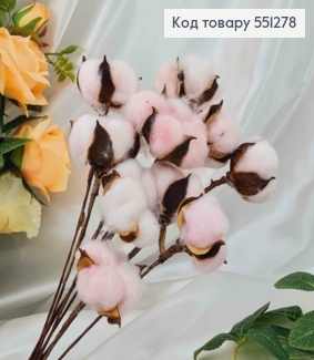 Ветвь хлопка Бледно-розовая 10 шт/уп 20см 551278 фото
