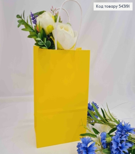 Пакет крафтовый, 13*21*8см, Желтый 543191 фото 1