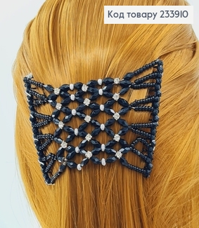 Заколка Монтера для волос черная с камнями 233910 фото