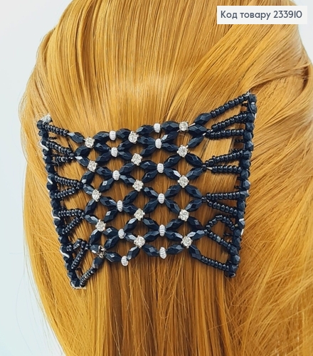 Заколка Монтера для волос черная с камнями 233910 фото 1