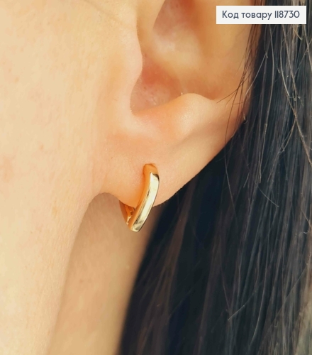 Серьги кольца, "Лепесток", 1см, Xuping 18K 118730 фото 2