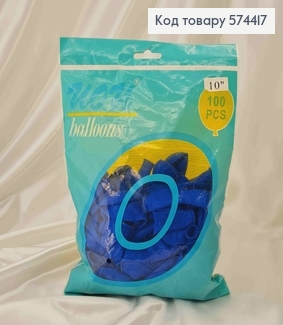 Воздушные шары латексные, СИНИ, 10'' UOU, 100шт/уп 574417 фото