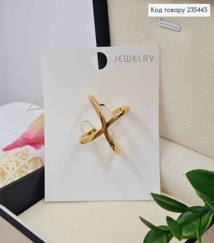 Брошь-зажим для платка или шарфа, ЗОЛОТОГО цвета, 2*2,5см 235443 фото 1