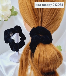 Резинка велюр  об'ємна чорна  242038 фото