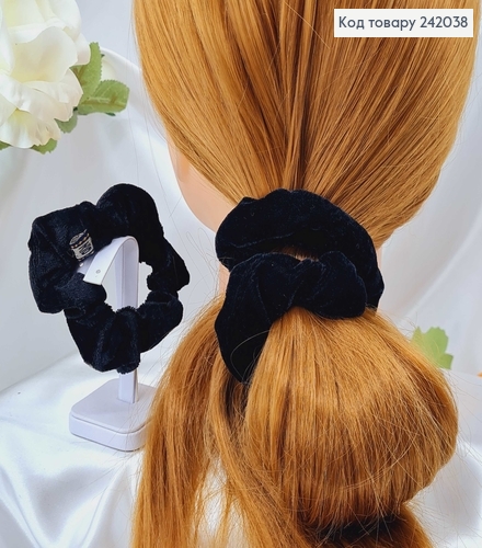 Резинка велюр  об'ємна чорна  242038 фото 1