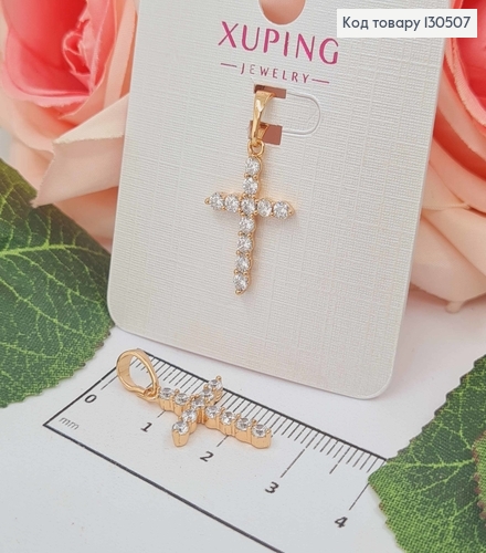 Крестик из камней, 2*1,3см, Xuping 18K 130507 фото 1