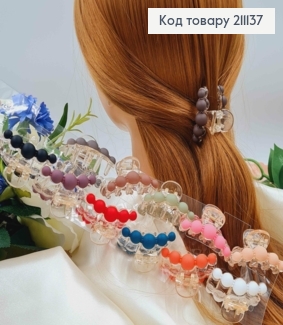 Краб пластик 4,5см с цветными бусинками в ассортименте. 211137 фото