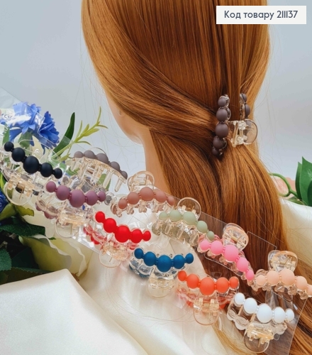 Краб пластик 4,5см с цветными бусинками в ассортименте. 211137 фото 1